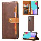 For Samsung Galaxy A52 5G / 4G Calf Texture Double Fold Clasp Horizontal Flip Leather Case with Photo Frame & Holder & Card Slots & Wallet(Coffee) - 1