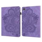 For Lenovo Tab M8 (FHD) TB-8705F Peacock Embossed Pattern TPU + PU Horizontal Flip Leather Case with Holder & Card Slots & Wallet & Sleep / Wake-up Function(Purple) - 1