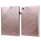 For Lenovo Tab M10 Plus TB-X606F Peacock Embossed Pattern TPU + PU Horizontal Flip Leather Case with Holder & Card Slots & Wallet & Sleep / Wake-up Function(Rose Gold) - 1