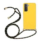 For Samsung Galaxy S21 5G Wheat Straw Material + TPU Protective Case with Lanyard(Yellow) - 1