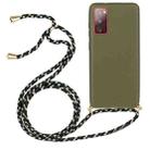 For Samsung Galaxy S20 FE Wheat Straw Material + TPU Protective Case with Lanyard(Army Green) - 1