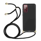 For Samsung Galaxy S20 FE Wheat Straw Material + TPU Protective Case with Lanyard(Black) - 1