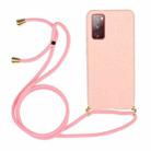 For Samsung Galaxy S20 FE Wheat Straw Material + TPU Protective Case with Lanyard(Pink) - 1