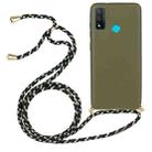 For Huawei P smart 2020 Wheat Straw Material + TPU Protective Case with Lanyard(Army Green) - 1