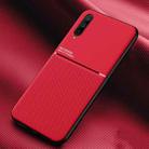 For Xiaomi CC9 Classic Tilt Strip Grain Magnetic Shockproof PC + TPU Case(Red) - 1