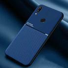 For Xiaomi Redmi Note 7 Classic Tilt Strip Grain Magnetic Shockproof PC + TPU Case(Blue) - 1