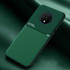 For OnePlus 7T Classic Tilt Strip Grain Magnetic Shockproof PC + TPU Case(Green) - 1