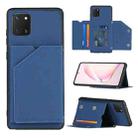 For Samsung Galaxy M60s & A81 Skin Feel PU + TPU + PC Back Cover Shockproof Case with Card Slots & Holder & Photo Frame(Royal Blue) - 1