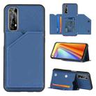 For OPPO Realme 7 Skin Feel PU + TPU + PC Back Cover Shockproof Case with Card Slots & Holder & Photo Frame(Royal Blue) - 1