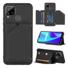 For OPPO Realme C15 Skin Feel PU + TPU + PC Back Cover Shockproof Case with Card Slots & Holder & Photo Frame(Black) - 1