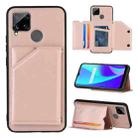 For OPPO Realme C15 Skin Feel PU + TPU + PC Back Cover Shockproof Case with Card Slots & Holder & Photo Frame(Rose Gold) - 1