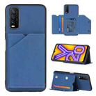 For vivo Y20 Skin Feel PU + TPU + PC Back Cover Shockproof Case with Card Slots & Holder & Photo Frame(Royal Blue) - 1