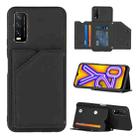 For vivo Y20 Skin Feel PU + TPU + PC Back Cover Shockproof Case with Card Slots & Holder & Photo Frame(Black) - 1