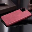For iPhone 11 Pro Max X-level Vintage Series Cowboy Texture Flexible Leather Case(Red) - 1
