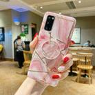 Marble Pattern Shockproof Protective Case with  Holder For Samsung Galaxy S20 FE(Pink) - 1