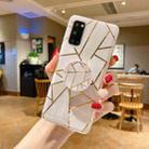 Marble Pattern Shockproof Protective Case with  Holder For Samsung Galaxy Note20(White) - 1