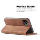For iPhone 12 mini Skin-feel Calfskin Texture Magnetic Dual-Fold Horizontal Flip Leather Case with Holder & Card Slots & Wallet (Brown) - 3
