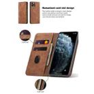 For iPhone 12 mini Skin-feel Calfskin Texture Magnetic Dual-Fold Horizontal Flip Leather Case with Holder & Card Slots & Wallet (Brown) - 5