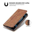 For iPhone 12 mini Skin-feel Calfskin Texture Magnetic Dual-Fold Horizontal Flip Leather Case with Holder & Card Slots & Wallet (Brown) - 6