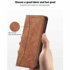 For iPhone 12 mini Skin-feel Calfskin Texture Magnetic Dual-Fold Horizontal Flip Leather Case with Holder & Card Slots & Wallet (Brown) - 10