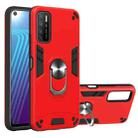 For Infinix Note 7 Lite Armour Series PC + TPU Protective Case with Ring Holder(Red) - 1