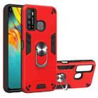 For Infinix X656 / Hot 9 / X655 Armour Series PC + TPU Protective Case with Ring Holder(Red) - 1