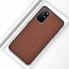 For OnePlus 8T Shockproof Cloth Texture PC + TPU Protective Case(Brown) - 1