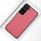 For Samsung Galaxy S21+ Shockproof Cloth Texture PC + TPU Protective Case(Modern Pink) - 1