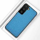 For Samsung Galaxy S21+ Shockproof Cloth Texture PC + TPU Protective Case(Blue) - 1