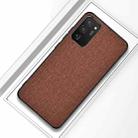 For Samsung Galaxy S21 Ultra 5G Shockproof Cloth Texture PC + TPU Protective Case(Brown) - 1