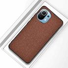 For Xiaomi Mi 11 Shockproof Cloth Texture PC + TPU Protective Case(Brown) - 1