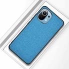 For Xiaomi Mi 11 Shockproof Cloth Texture PC + TPU Protective Case(Blue) - 1