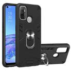 For OPPO A32 2020 / A53 / A33 2020 Armour Series PC + TPU Protective Case with Ring Holder(Black) - 1