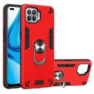 For OPPO F17 Pro / A93 / Reno4 Lite / Reno4 F Armour Series PC + TPU Protective Case with Ring Holder(Red) - 1