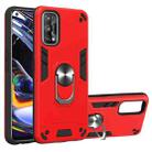 For OPPO Realme 7 Pro Armour Series PC + TPU Protective Case with Ring Holder(Red) - 1
