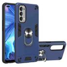 For OPPO Reno4 4G Armour Series PC + TPU Protective Case with Ring Holder(Royal Blue) - 1