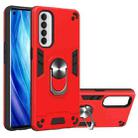 For OPPO Reno4 Pro Armour Series PC + TPU Protective Case with Ring Holder(Red) - 1