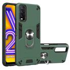 For vivo Y20 Armour Series PC + TPU Protective Case with Ring Holder(Dark Green) - 1