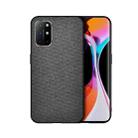 For OnePlus 8T Shockproof Splicing PU + Cloth Protective Case(Curtain Black) - 1