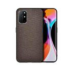 For OnePlus 8T Shockproof Splicing PU + Cloth Protective Case(Mercerized Brown) - 1