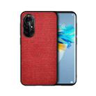 For Huawei Nova 8 Pro 5G Shockproof Splicing PU + Cloth Protective Case(Morning Red) - 1