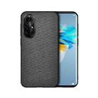 For Huawei Nova 8 Pro 5G Shockproof Splicing PU + Cloth Protective Case(Curtain Black) - 1