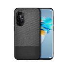 For Huawei Nova 8 Pro 5G Shockproof Splicing PU + Cloth Protective Case(Stitching Black) - 1