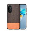 For Huawei Nova 8 Pro 5G Shockproof Splicing PU + Cloth Protective Case(Stitching Brown) - 1