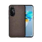 For Huawei Nova 8 Pro 5G Shockproof Splicing PU + Cloth Protective Case(Mercerized Brown) - 1