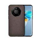 For Huawei Mate 40 Shockproof Splicing PU + Cloth Protective Case(Mercerized Brown) - 1