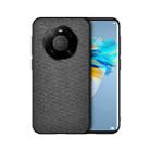 For Huawei Mate 40 Pro Shockproof Splicing PU + Cloth Protective Case(Curtain Black) - 1