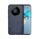 For Huawei Mate 40 Pro Shockproof Splicing PU + Cloth Protective Case(Stitching Blue) - 1