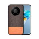 For Huawei Mate 40 Pro Shockproof Splicing PU + Cloth Protective Case(Stitching Brown) - 1