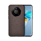 For Huawei Mate 40 Pro Shockproof Splicing PU + Cloth Protective Case(Mercerized Brown) - 1